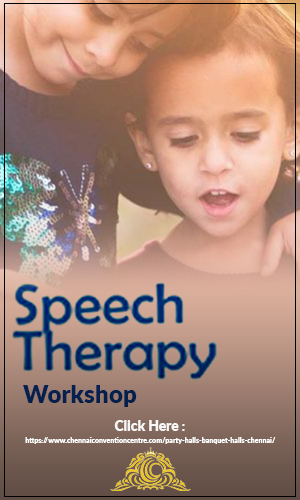 Image of two children on the background with the text on the forefront - Speech Therapy Workshop